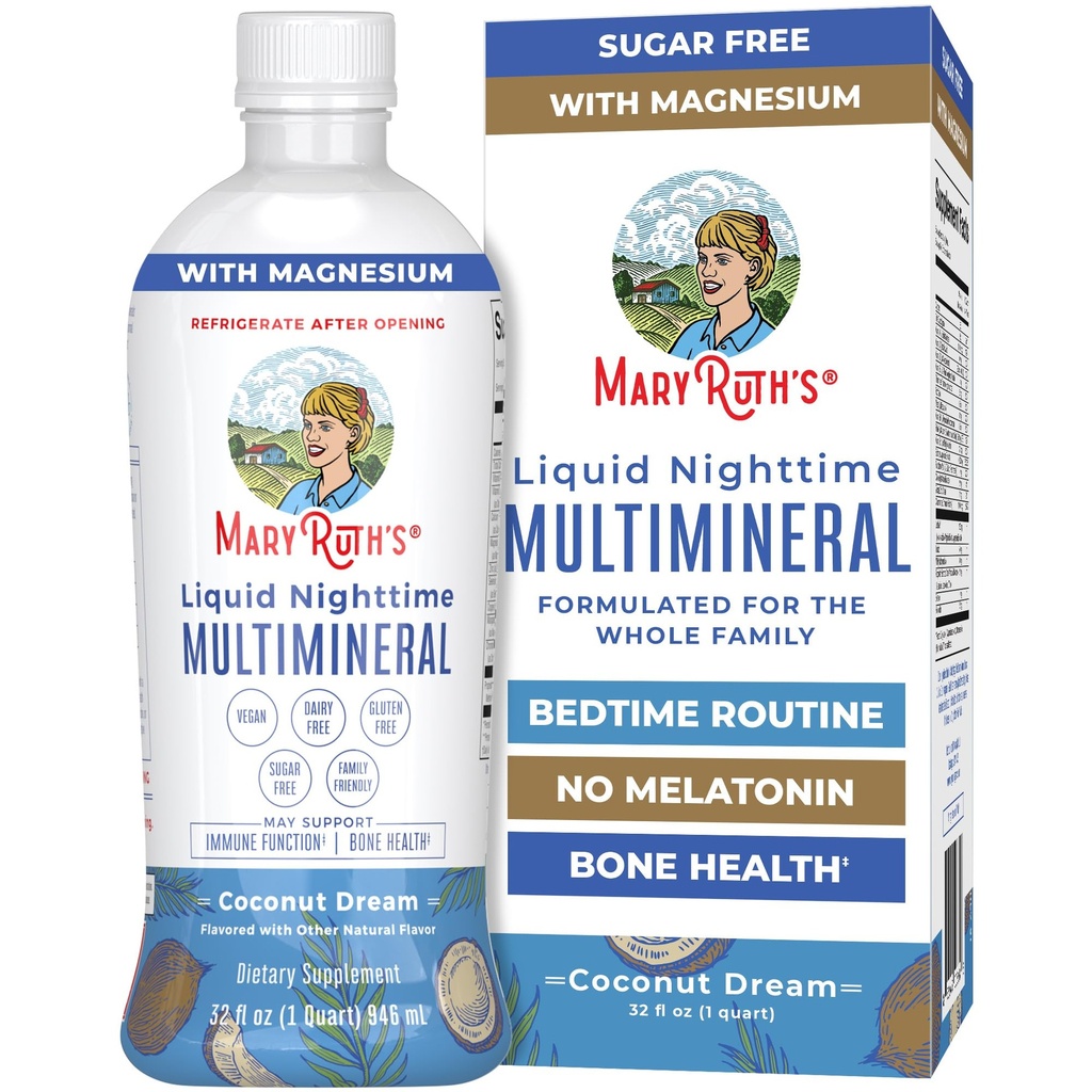 MaryRuth 有机体 液体 夜间多minel == 不 美拉图宁 = Bedtime routine = 镁 钙 = 锌 = 锌 = 维生素 D3 = 4 Flavors - Vegan = 糖 = 糖 = 糖 = 糖 自由 = 3 2 Oz