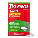 Tylenol Sinus 严重日间冷冻和氟脱脂药片、非昏睡疼痛救生剂、减热预期剂和减热剂、乙酰氨基苯、Guaifenesin & Phenylephrine HCl, 24 厘米