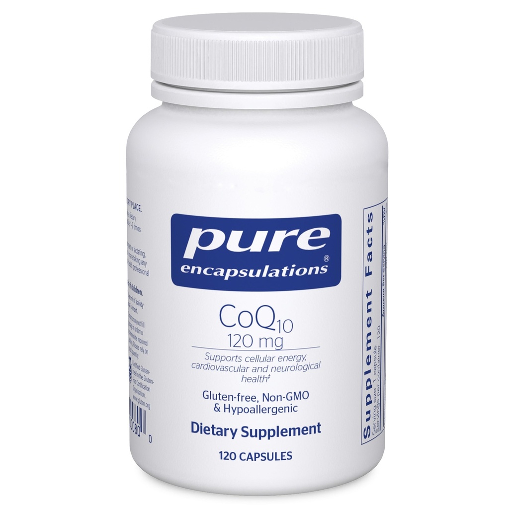 纯封装 CoQ10 120 mg - Coenzyme Q10 心脏健康,能量,抗氧化剂,脑与记忆健康 - 细胞健康,认知与心血管支持 * - 120 Capsules