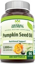 草药秘诀 南瓜种子油1000Mg Supplements 180 Softgels | Non-GMO | Gluten Free | | 美国制造