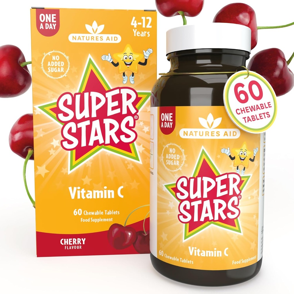 Hemir Natures Aid Super Stars Vitamin C for Children 4-12岁,60个可切片