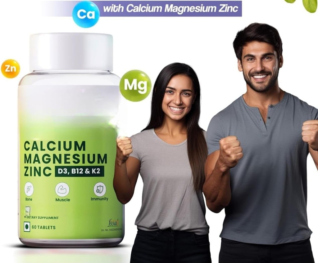 钙、镁、锌与维生素D3和B12、1000mg I 60 Veg 片 ========================================================================================================================================================================================================================================
