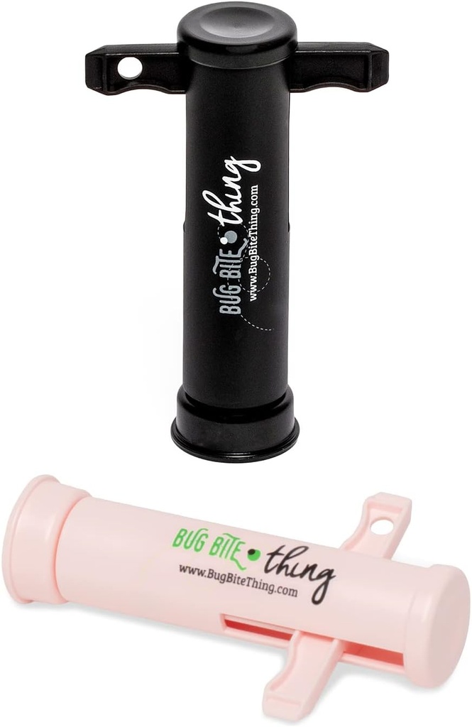 Bug Bite Thing 吸附工具 - Bug Bites and Bee/Wasp Stings,自然昆虫Bite Relief, 2-Pack, 1 Black/1 Pink (英语).