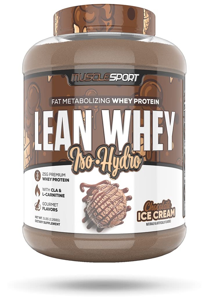 肌肉运动 Lean Whey 革命TM 蛋白质粉 - Whey 蛋白质隔膜 - 低卡路里, 低卡路里, 低脂肪, 不可思议的火焰 - 25g 蛋白质 / Scoop - 5lb 巧克力冰激素