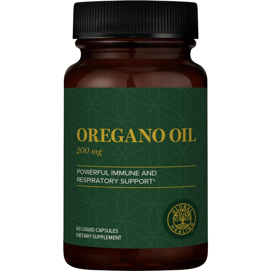 全球疗养中心 - Oregano Oil Capsules 含有机成份和 Cayenne Pepper 提取, Oregano Capsules 用于免疫系统支持,呼吸卫生,消化,气体和古特井(60个计数)