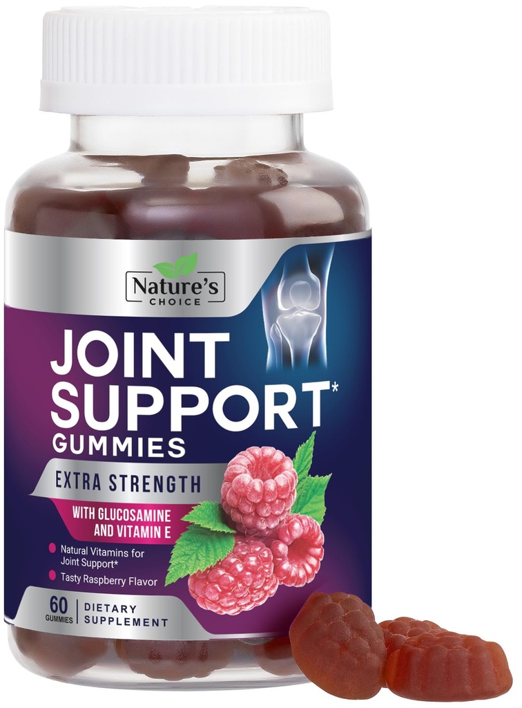 联合支持Gummys Extra Power Glucosamine Gummy 补充维生素E - 天然卡蒂拉基和联合健康与灵活性支持,最佳支持 Glucosamine Chew for Men and Women - 60 Gummys