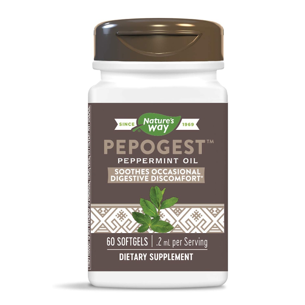 自然之道 Pepogest 进化-薄荷油 胃肠慰安乐 60 Counter (Pack of 2)