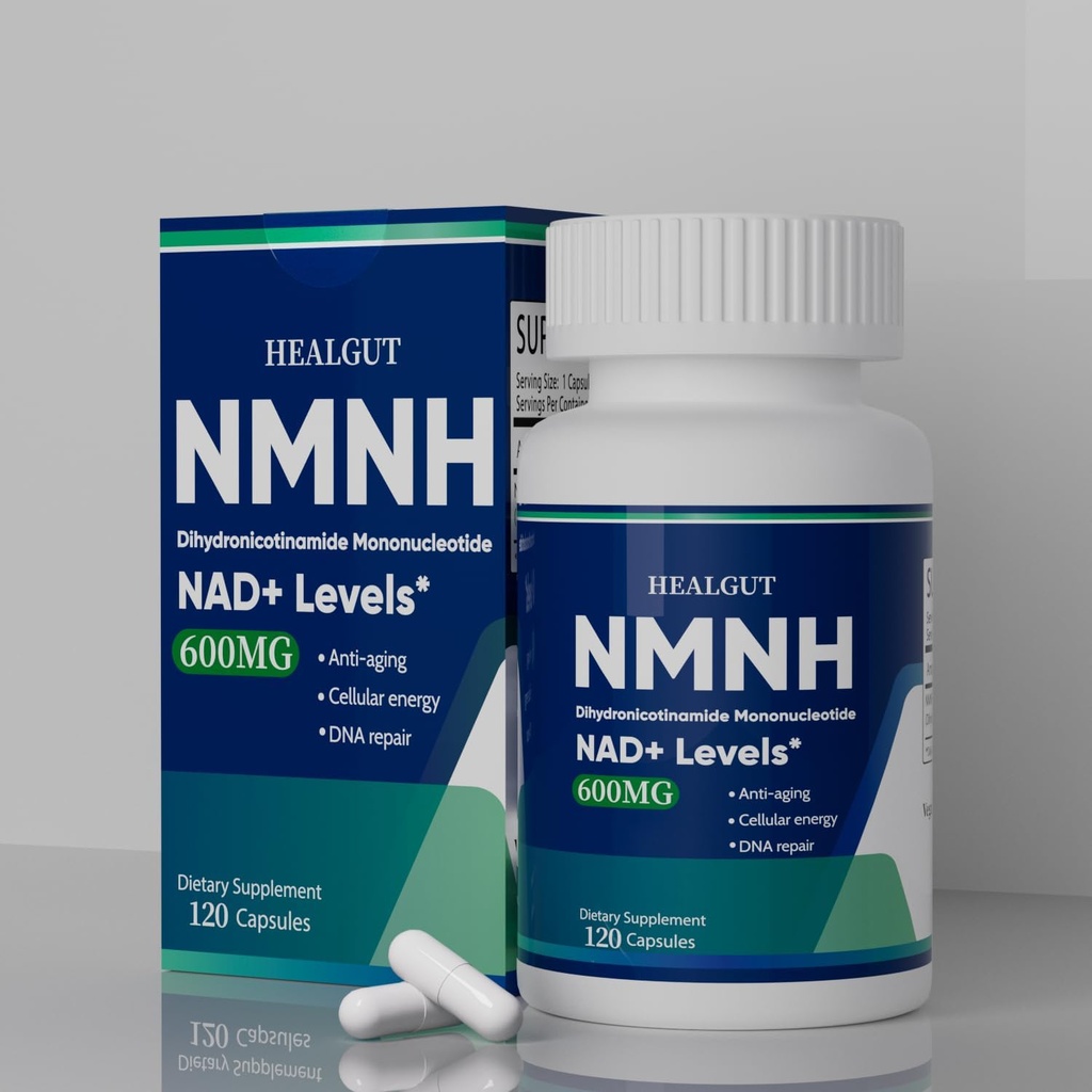 NMNH Capsules:120 计数,600mg NMNH 补充NAD+ 优化
