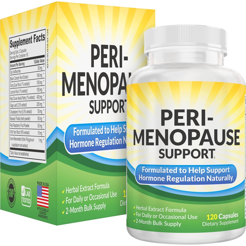 2-Month PeriMenopause 补编(All-in-1) 妇女荷尔蒙支助 + 11 草药和摘录 + 佩里-Menopause 补编 + 女性荷尔蒙平衡 + 120 配方