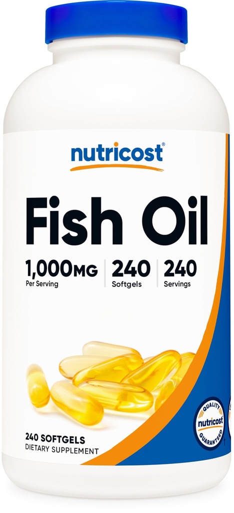 Nutricost Fish Oil Omega 3 Softgels with EPA & DHA, 240 Softgels, GMO-Free