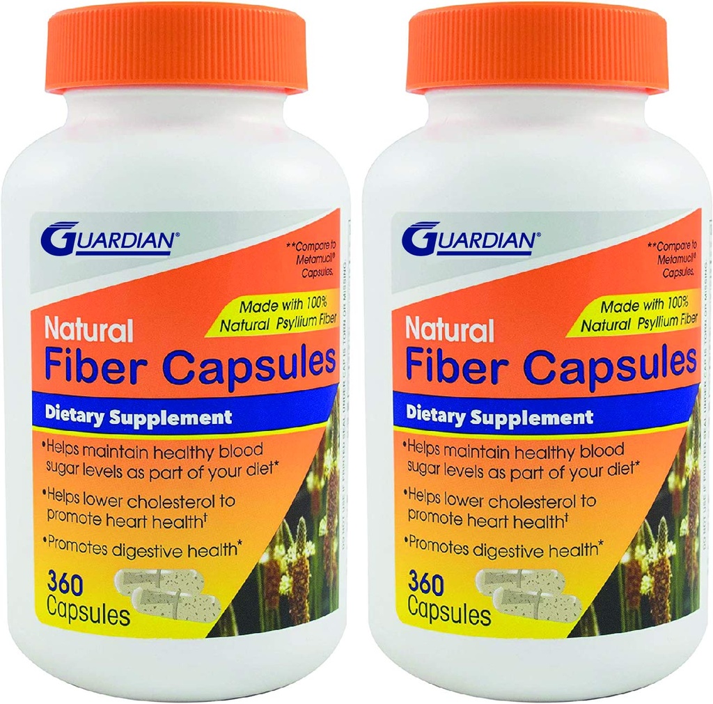守护者 Psyllium Fiber Capsules, 天然的 Psyllium Husk (720Ct)