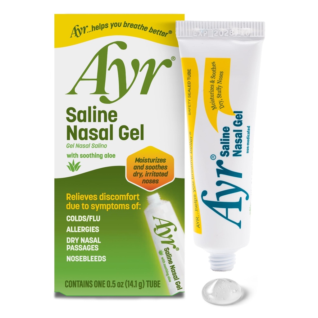 Ayr Saline Nasal Gel, 与Sooting Aloe, 0.5 Ounce Tube (一包)