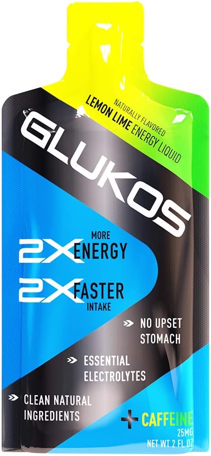 Glukos Energy Gels for Runners 2oz Packets, 带有电解质的 Rruning Gels, 托盘 12 Counter