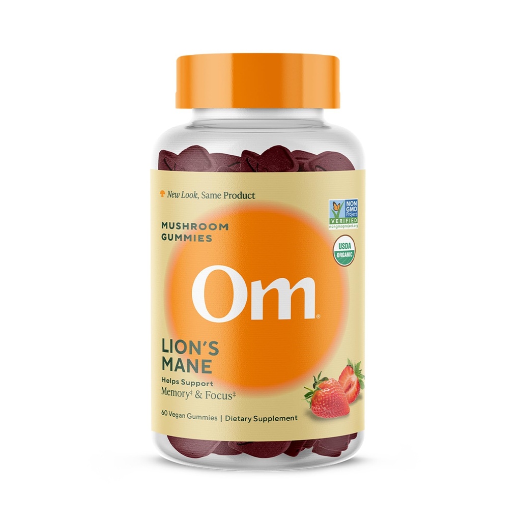 Om Lion的Mane蘑菇口袋 - 有机蘑菇补充剂和Nootropic - 记忆和焦点的大脑补充剂,60个计(30个服务对象)