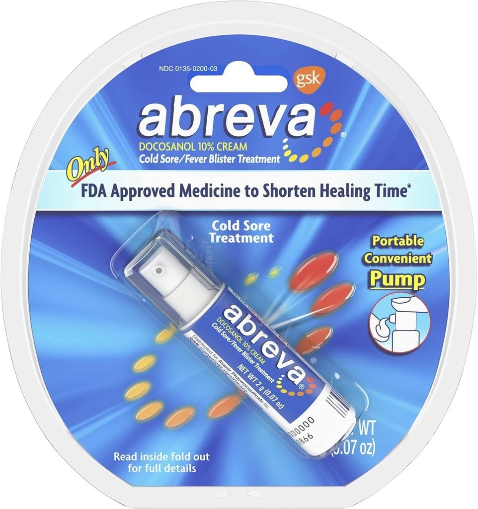 Abreva Cold Sore Med 尺寸 .07 Abreva Cold sore 治疗凝胶