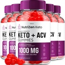 (5 Pack) NutriZen Keto ACV Gummys - 高级公式 Nutri Zen Keto Plus ACV Gummys Apple Cider Vinegar Keto Nutrizen ACV Gummys 饮食辅助评论 男性(300 Gummys)