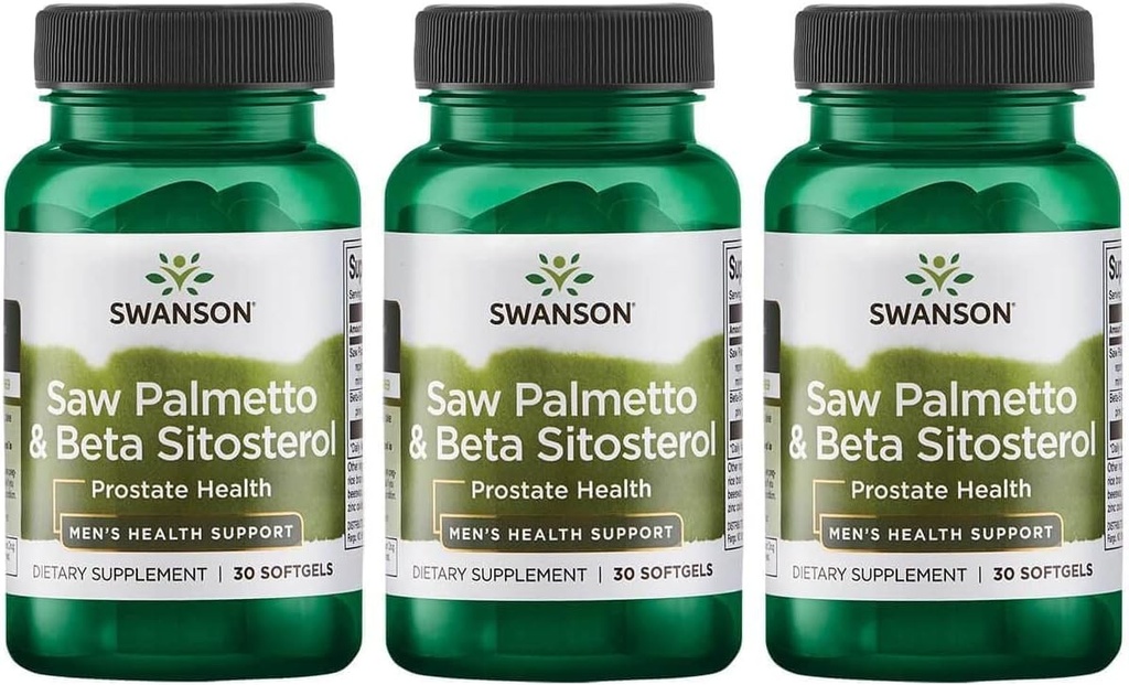 Swanson Saw Palmetto和Beta Sitosterol 30 Sgel(3包)