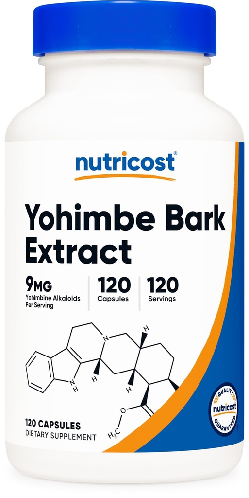 营养成本Yohimbe Bark 提取450mg(9mg Yohimbine Alkaloids),120 Capsules - 超强,格鲁滕自由,非GMO