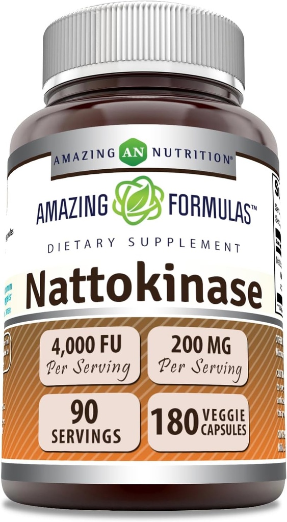 神奇的方程式 Nattokinase 饮食补充100 mg Veggie Capsules 补充 QQ 2000 FU Enzyme 活动 QQ Non-GMO QQ Gluten Free QQ 在美国制造(180计数)