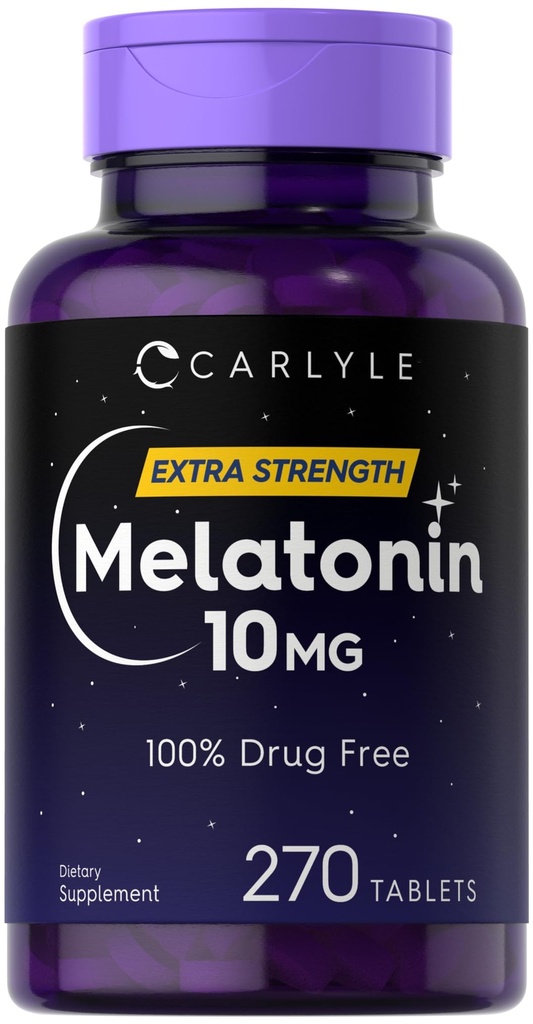卡莱尔·梅拉图宁 10mg → 270平板电脑 与 L-Theanine → 蔬菜,非GMO, Gluten 免费补充