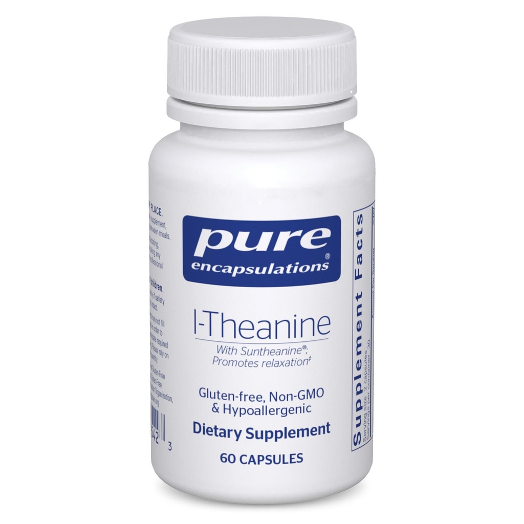 纯封装L-Theanine - 氨基酸补充剂,支持放松、压力和神经系统 - 60个封装