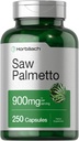 Horbäach Saw Palmetto 解析 → 900 mg → 250 Capsules → Non-GMO 和 Gluten 自由公式 → 传统草药补充