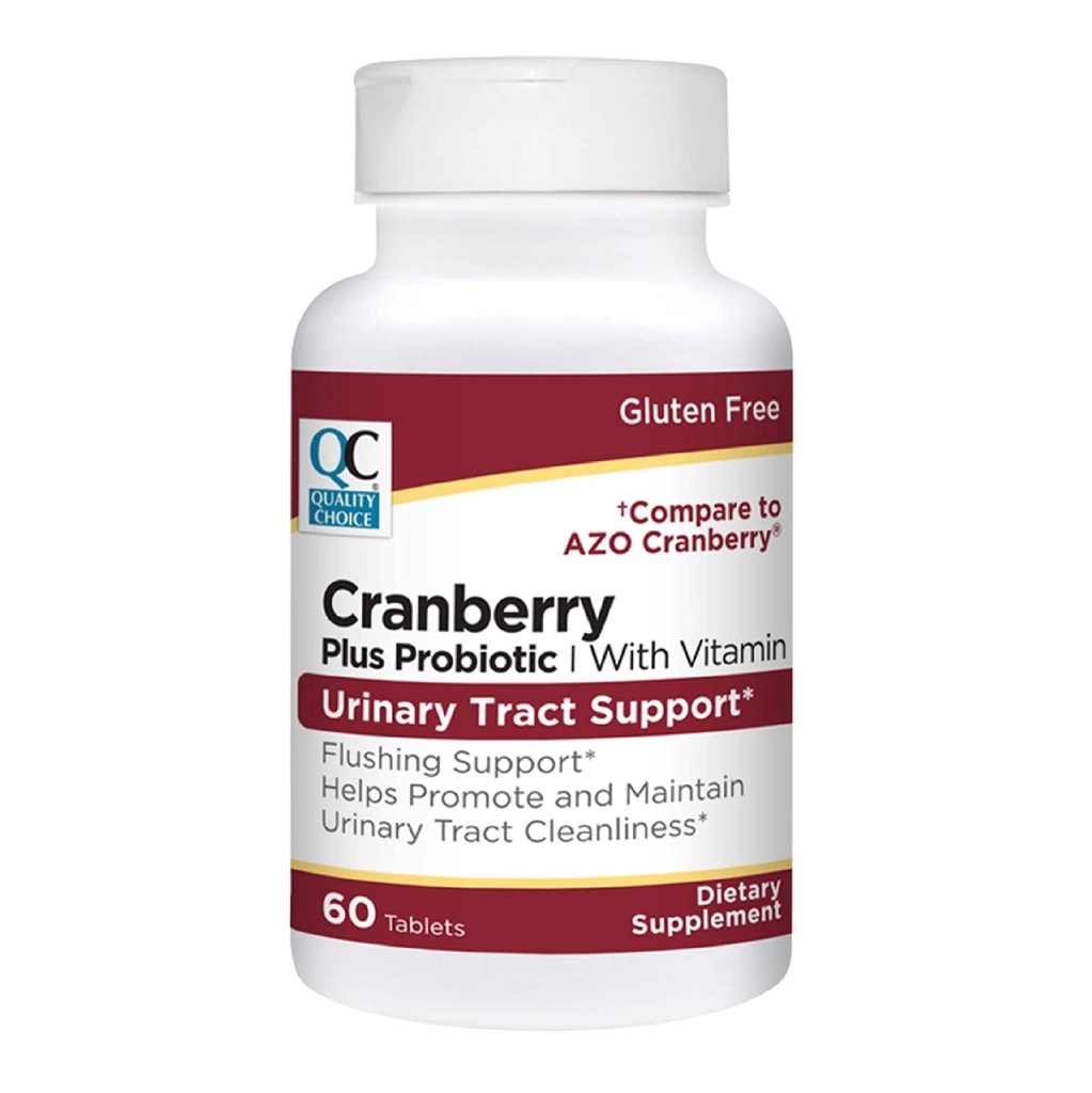 质量选择 尿液tract 支持 Cranberry + 配有维生素的亲生药片 60 计数