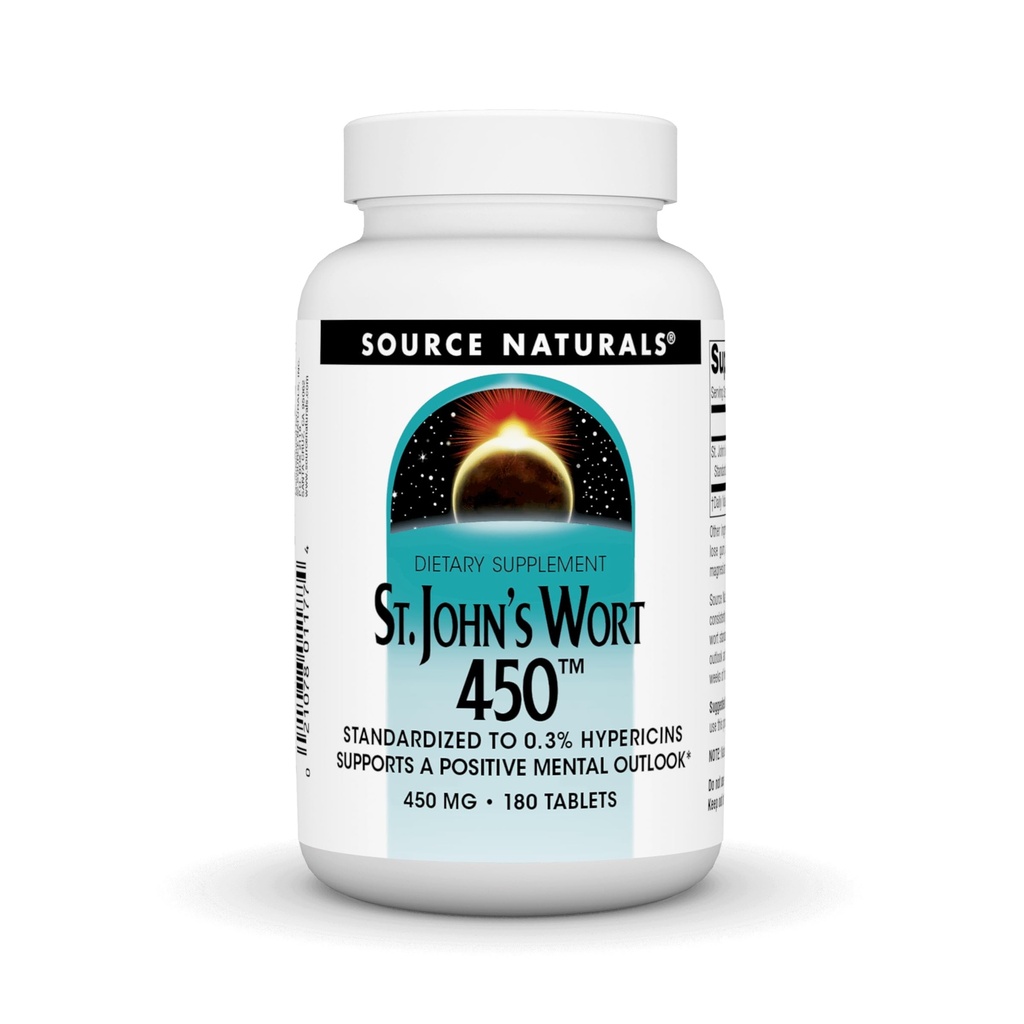 来源 Naturals St. John's Wort 450 mg 支持阳性心理展望 - 180平板