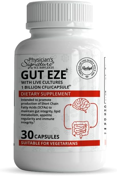 Rawleigh Gut Eze: 30 Capsules, 每日为男女提供蔬菜营养,1 亿 CMU/Cap,基于微生物群,SCFA生产+Gut,消化,豁免,Appetite & Lipid支持,非GMO
