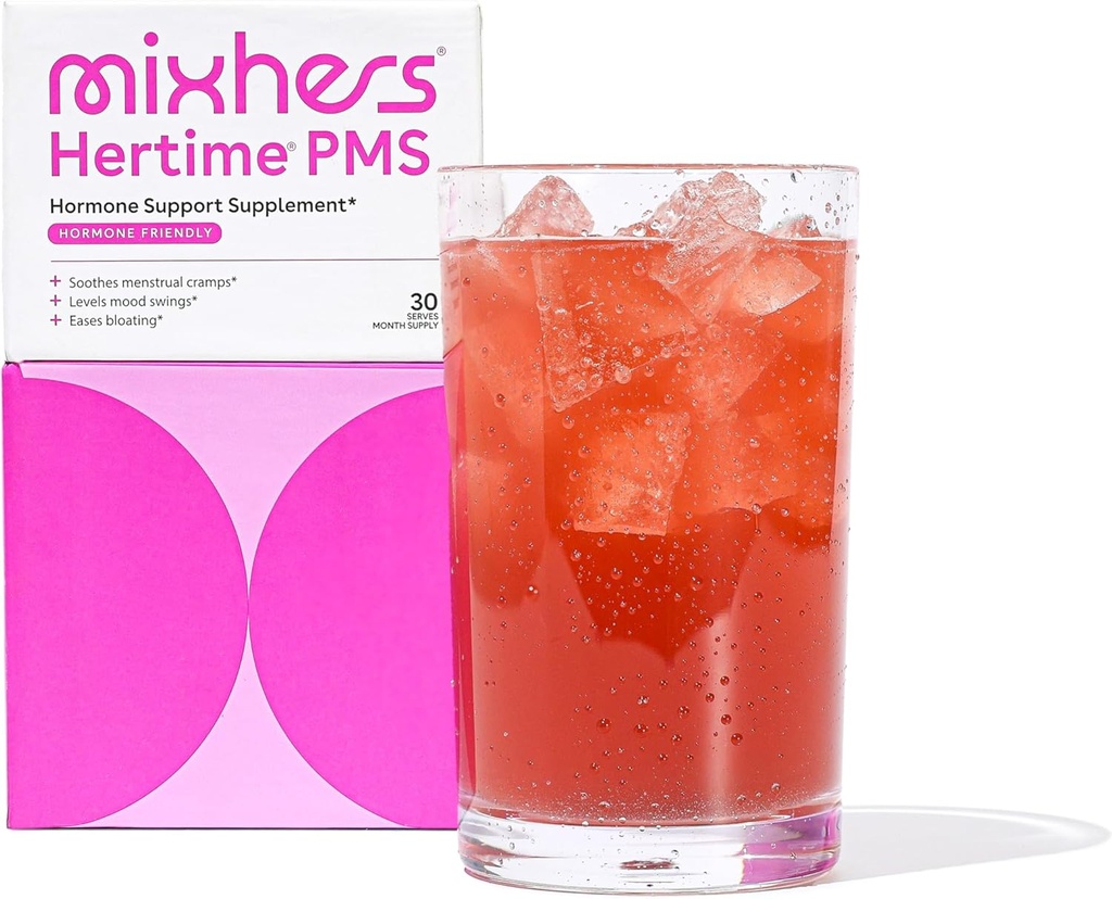 MIXHERS Hertime PMS - 荷尔蒙支持女性 - PMS & Menstrual Comfort - 与切斯特贝里,小豆根,西伯利亚金森 - 女性补充 - 15个饮料包 - 无糖 - 石榴芒果