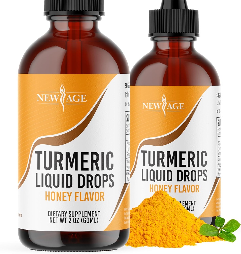 Turmeric Crucumin Liquid Drops - 天然联合与健康支持,95%的标准化Crucuminoid for Best Absolutement - 非GMO, Gluten Free 4 Fl Oz (Pack of 2) 最佳吸收的Crucuminoids (Gluten Free 4 Fl Oz).