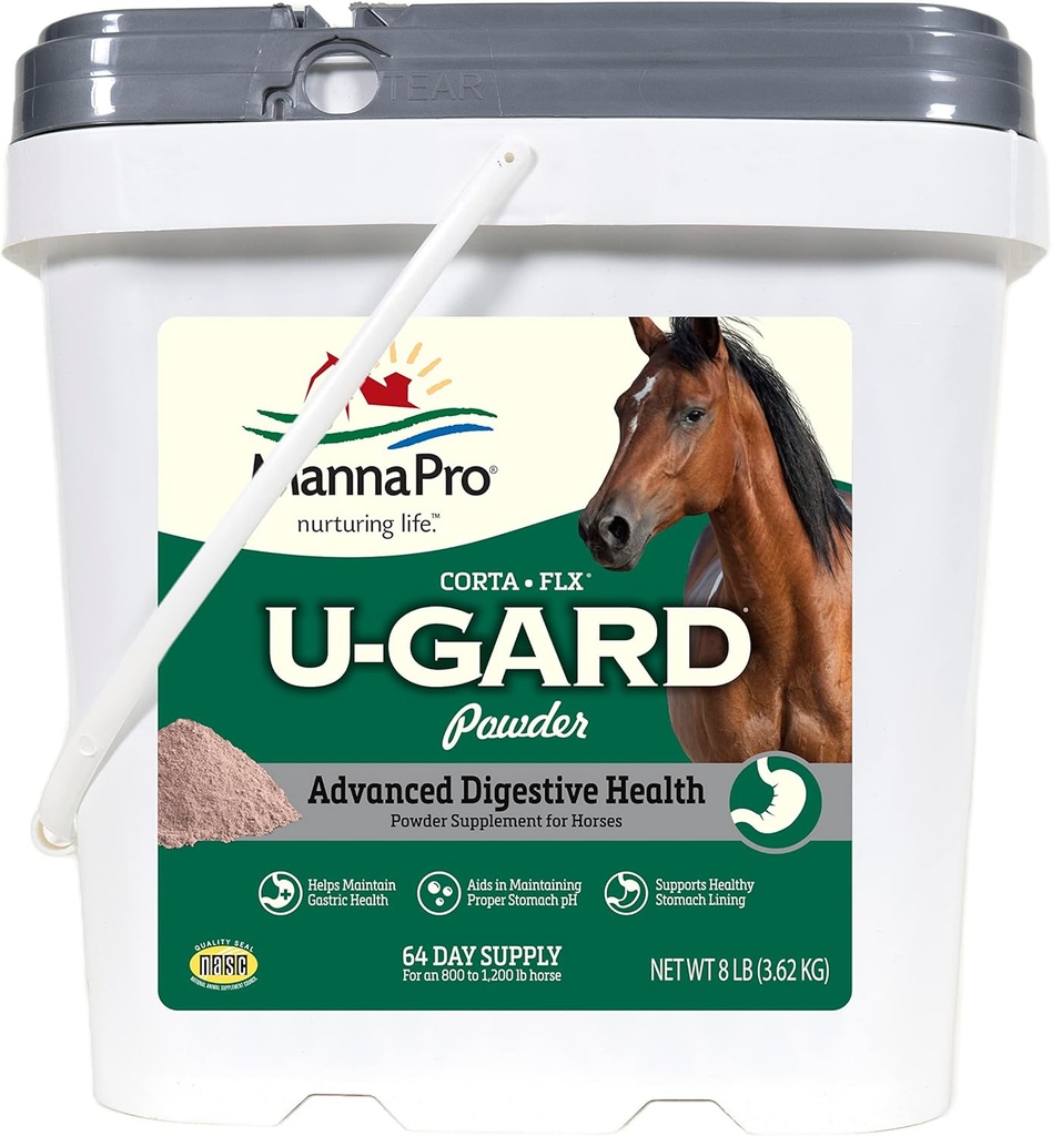 Corta-Flx U-Gard Powder,Equine 消化剂补充剂以维持胃健康,帮助预防溃疡形成,马匹补充剂,8 LB