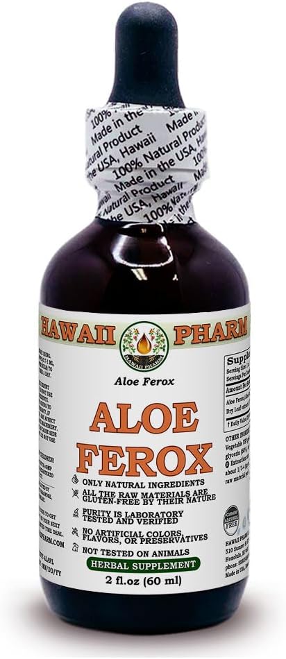 Aloe 无酒精液体萃取, Aloe (Aloe Ferox) 干叶甘油草药