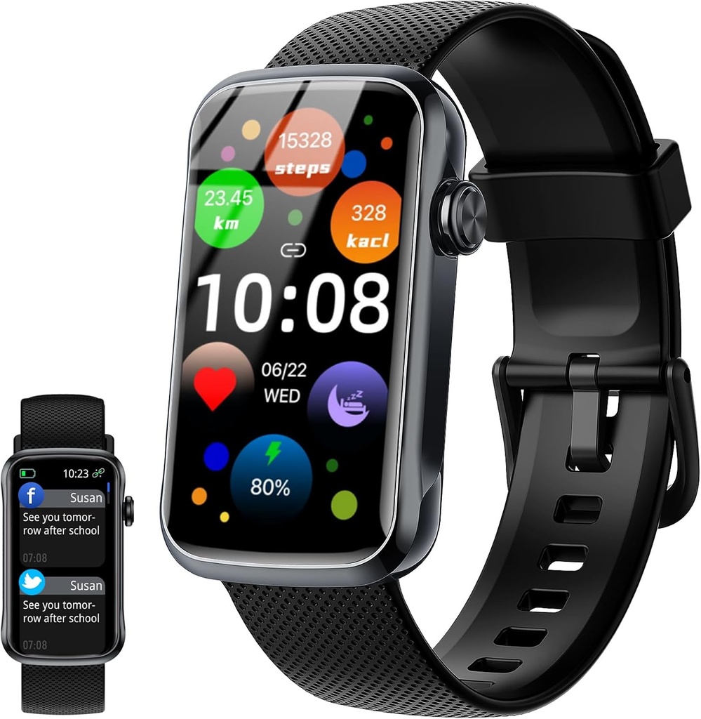 Smart Watch, 1.47" HD SmartWatch 男子女子有24个运动模式,IP68 防水健身跟踪器 24/7心率/睡眠/SpO2监视器,步道跟踪器,Pedometer,Android iOS的活动跟踪器