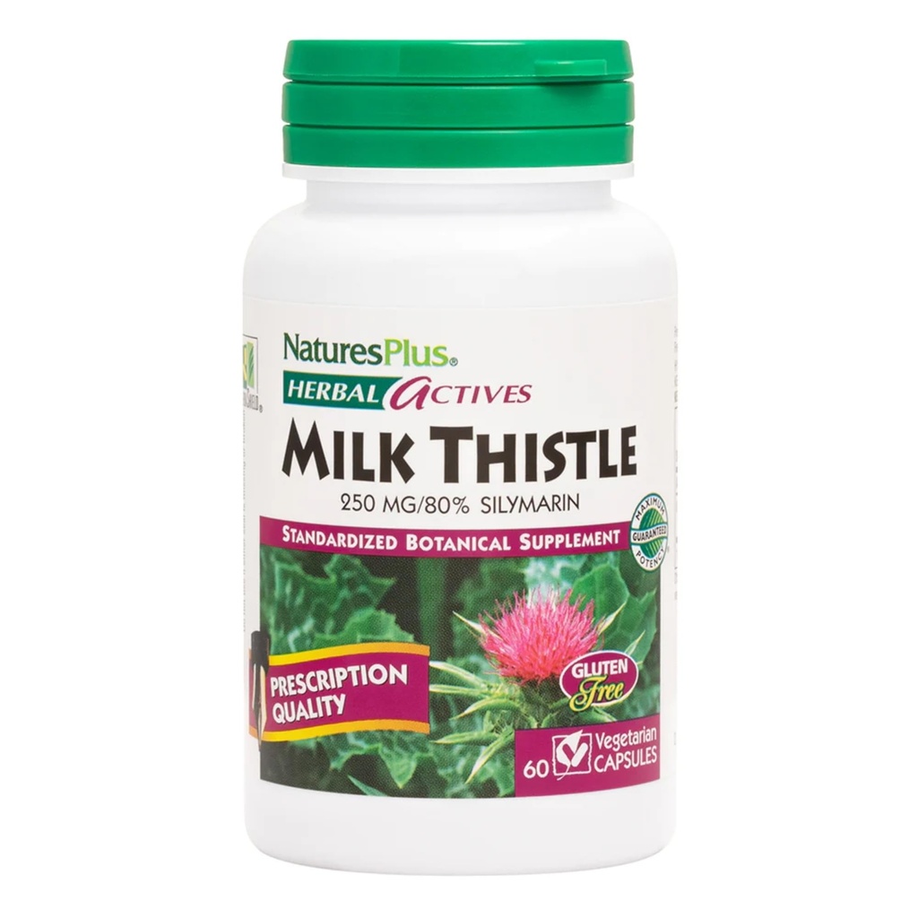 NaturesPlus Herbal Actives 牛奶硝酸盐 - 60 Capsules - 非GMO,Vegan,Gluten Free - 60 services