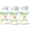 Clark Store Intestine Support & Cleanse Kit 博士 – 配有 Street-Dried Green Black Walnut Hulls, Wormwood, 和 Cloves-Helps 维护优化肠功能