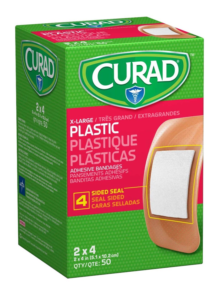 CURAD 塑料粘合带 2"×4",非天然橡胶乳胶制成,包600