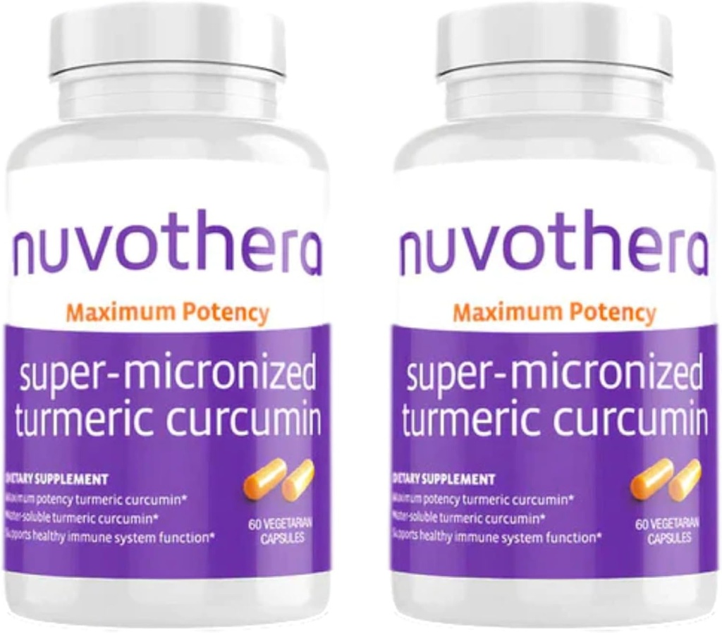 Nuvothera 超级微量化涡轮曲霉素 Capsules 2-Month 供应快速吸收,全根吸收,非GMO, Skin, Gut Health 和抗氧化剂(120 Capsules)