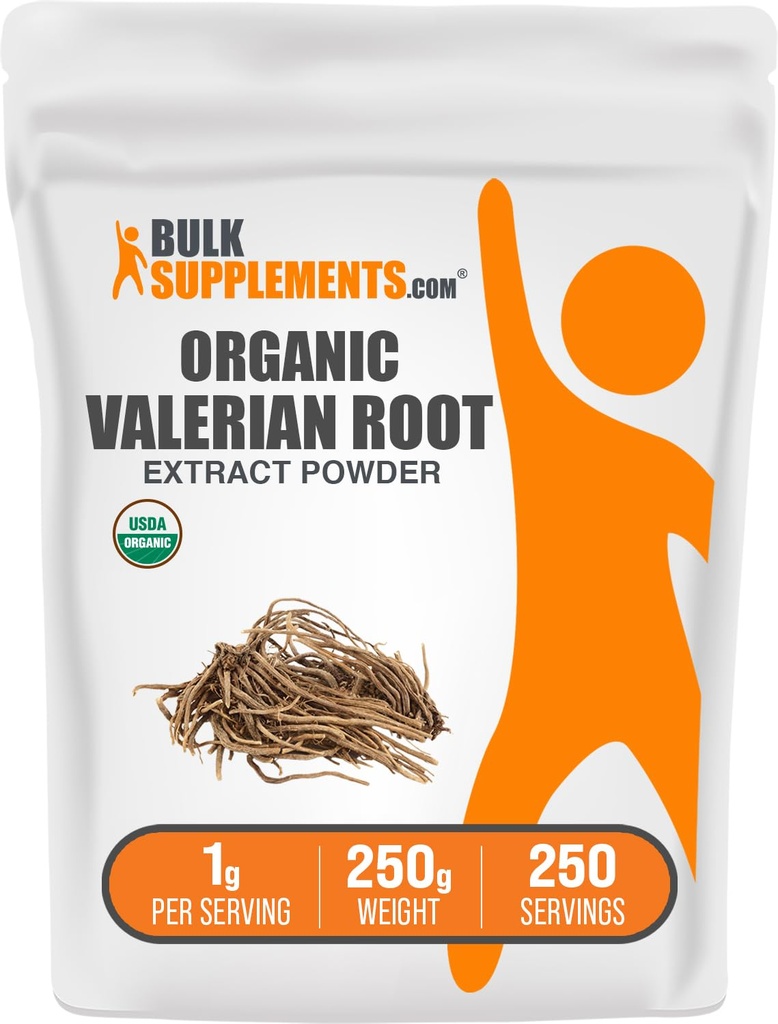 Bulk Assupports.com 有机瓦莱里安提取粉 - 来源于瓦莱里安根,草药补充剂 - Gluten Free,每架服役1g,250g(8.8 oz)(一包)