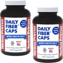Yerba Prima Daily Fiber公式 - 180盖(套装2) - 溶性与不溶性饮食纤维补充 - Colon Cleanse - Gut Health - Vegan, Non-GMO, Gluten-Free