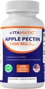 维他命苹果 Pectin 700mg – 每瓶自然饮食纤维120个蔬菜卡普尔 – 支持消化健康与规律*