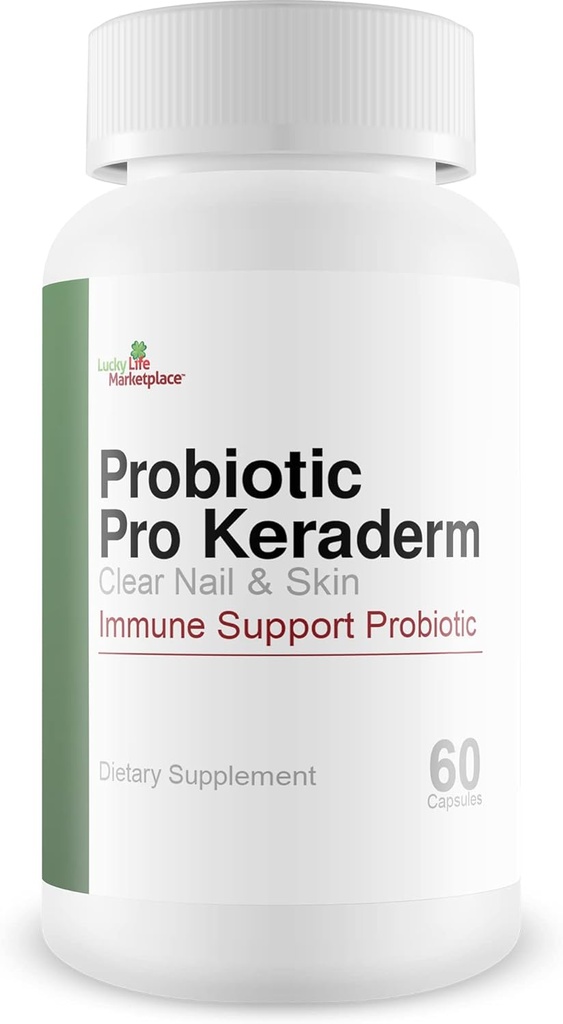 Probiotic Pro Keraderm - Probiotic Immune支持 - 定向钉和皮肤公式 推广健康趾甲和脚 - 从内向外援助脚卫生 - 帮助修复和刺激清钉生长