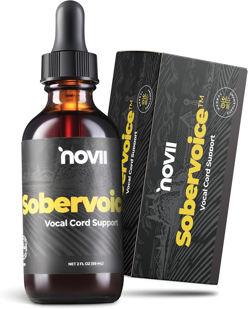 NOVII Sobervoices, Ultimate Vocal Health Drops - 来自Vocal Strain的草药救济,干燥和粗糙 - 声音增强的助推器 Drops, Vocal Relief for Singers, Speakers, Performer, 2 f.