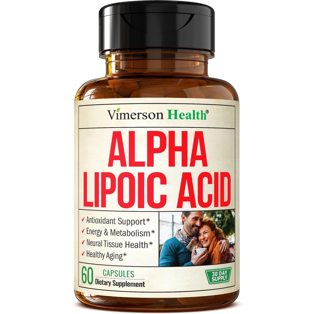 Alpha Lipoic Acid – Highpotency 650mg ALA 神经和脑健康,抗氧化剂支持和健康老化援助补充剂 - Vegan & Non-GMO – 强于 Alpha Lipoic Acid 600mg – 60 Capsules