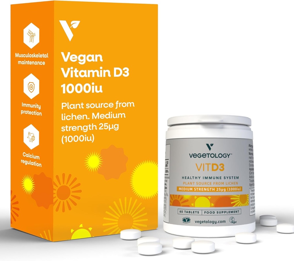 可口味的维生素D3片 —高强度62.5μg 2500IU 维生素D3 Colecalciferol — Vegan Gluten Free VIT D3 维生素补充剂(60Ct)