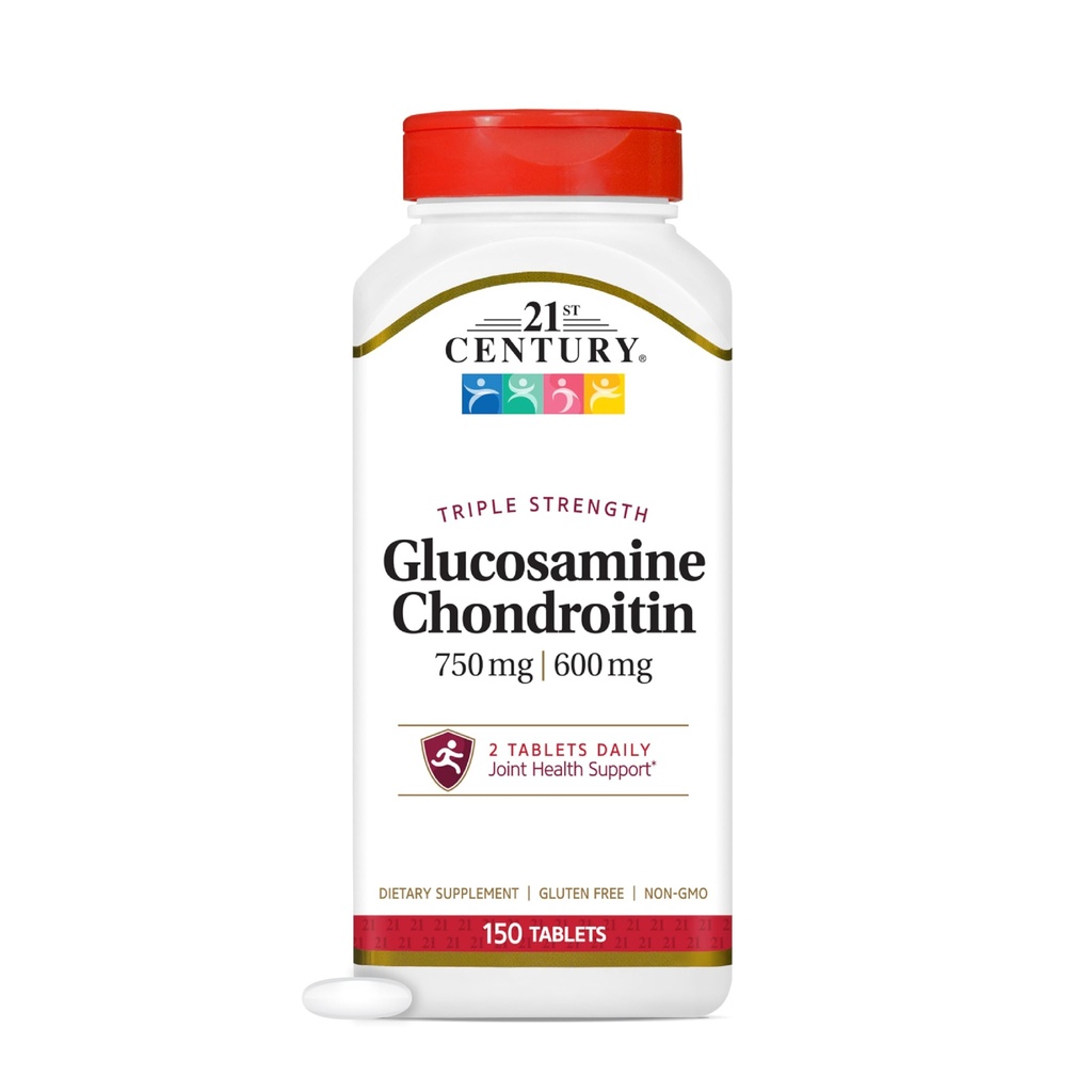 21世纪Glucosamine Chondroitin 750/600mg - 三强,平板,150个伯爵