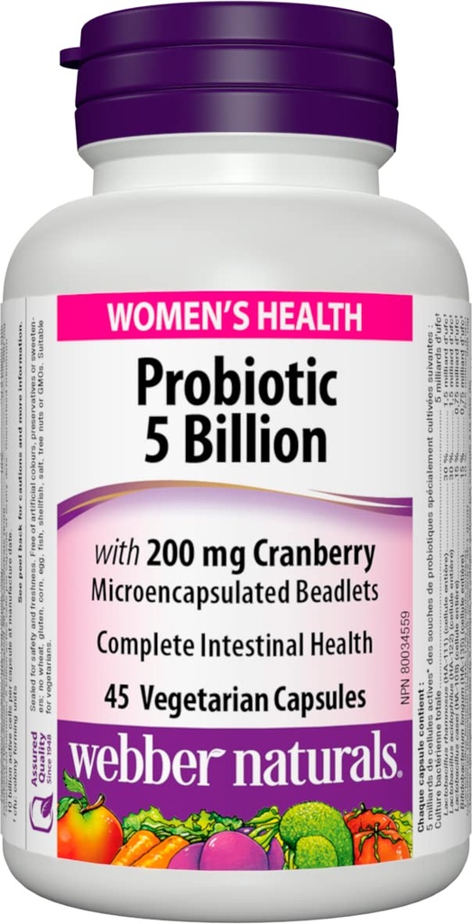 Webber Naturals 女子多生素与Cranberry,45个胶囊