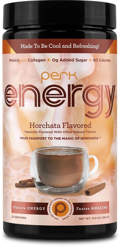 Perk Energy 原Horchata能源饮料粉(20种服务) - Gluten无花生,无花生