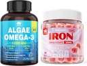 Vegan 铁胶和植物型藻类 Omega 3 1200mg 补编
