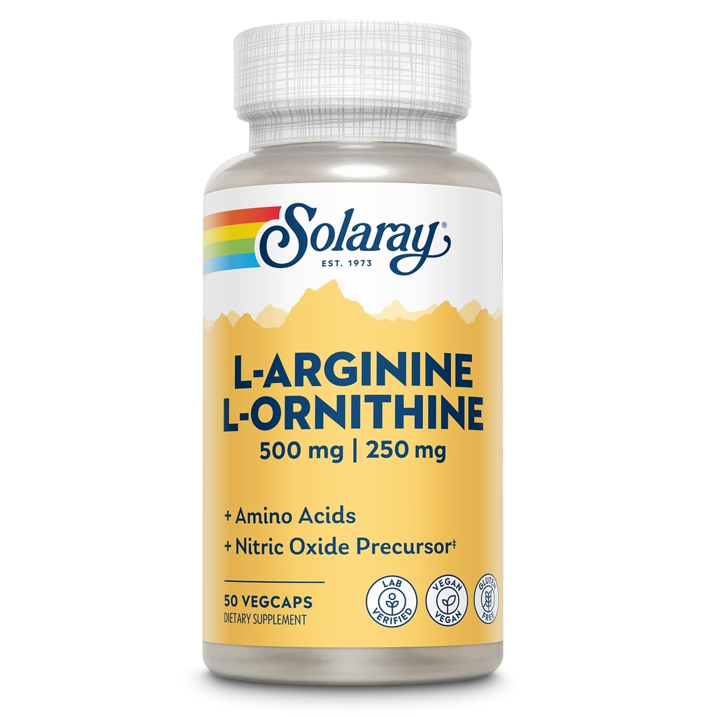 索拉莱自由形式 L- Arginine 和 Ornithine Capsules, 50 个伯爵